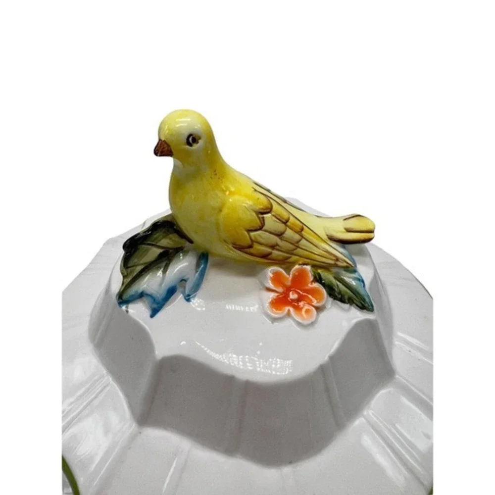 Lefton Bird Pear Jar Canister Vintage Hand‎ Painted Japan 8”